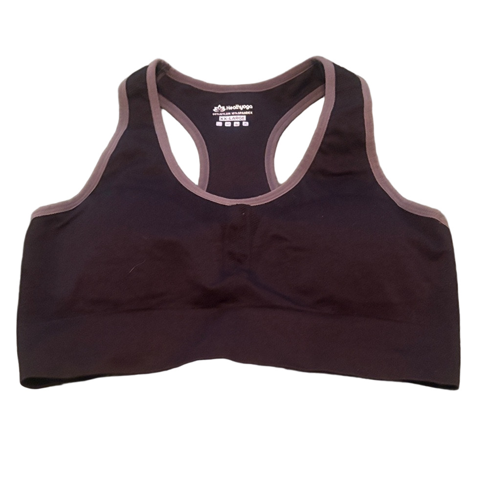 Healthyoga Sports Yoga Bra Black Gray XXL